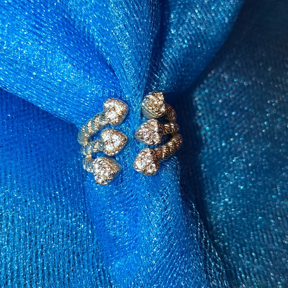 Judith Ripka silver and diamond ring size 6